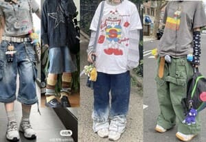 A collage of tiktok y2k outfits